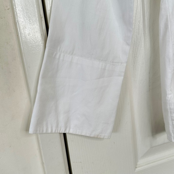 H&M L.O.G.G.White Embroidered Blouse Top Button Down Cotton Shirt Women's Size 4 - Picture 7 of 10